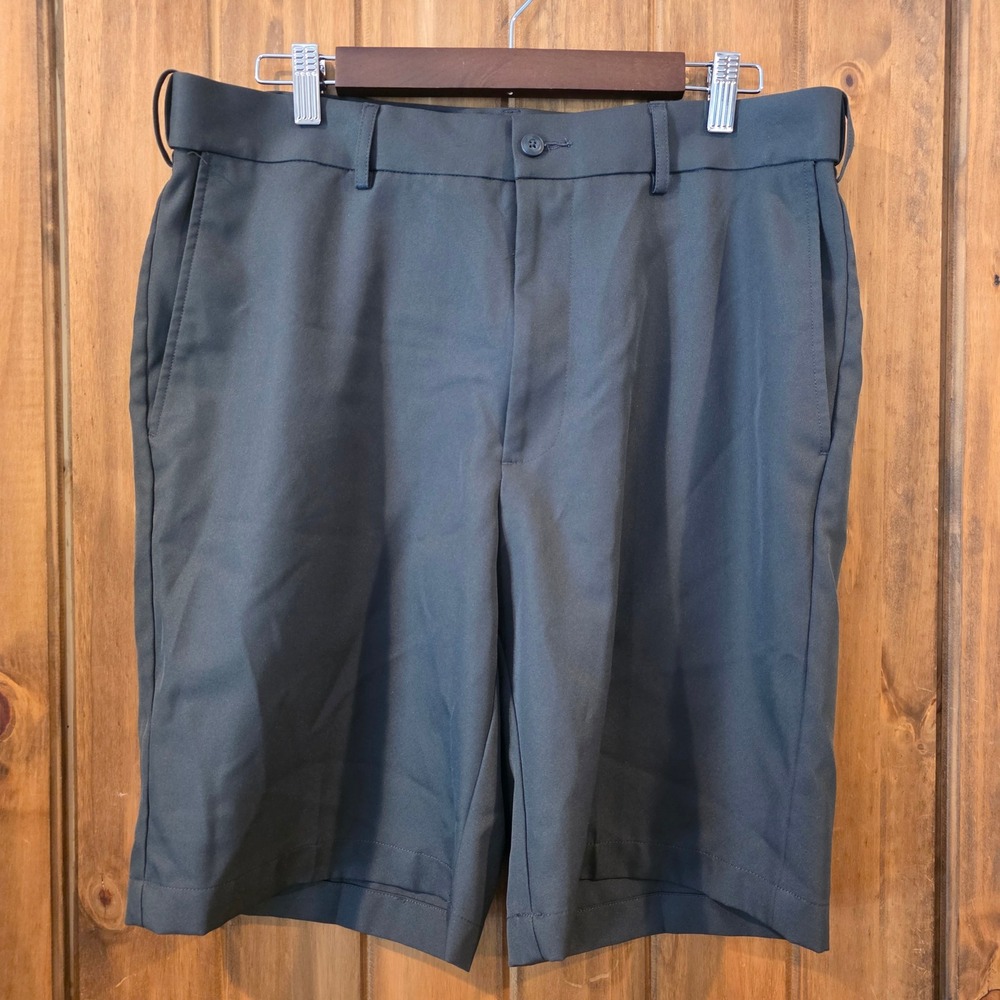 PGA Tour Golf Shorts‎ Mens 34 Gray Excellent Flat Front Polyester SU22529